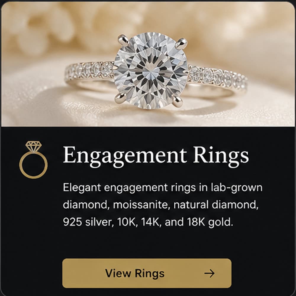 Engagement Rings Lab Grown Diamond and Moissanite